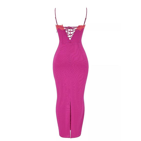 House of CB $255

Raspberry Lace Trimmed Maxi Dress Small - Picture 3 of 6